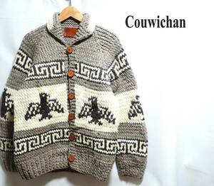 ☆肉厚で上質です　☆Cowichan　☆サンダーバード柄　☆ウッドボタン　☆カウチンニット　☆カウチンセーター　☆ニットジャケット 