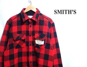 ☆SMITH'S AMERICAN　☆コットン　☆長袖　☆フランネルシャツ　☆チェックシャツ　☆レッド×ブラック　☆メンズ　☆L　☆新品タグ付き