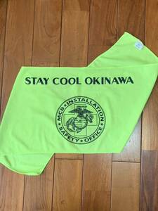 米軍放出品 沖縄　STAY COOL OKINAWA TOWEL タオル アウトドア トレーニング ランニング イエロー(管理番号HI214))