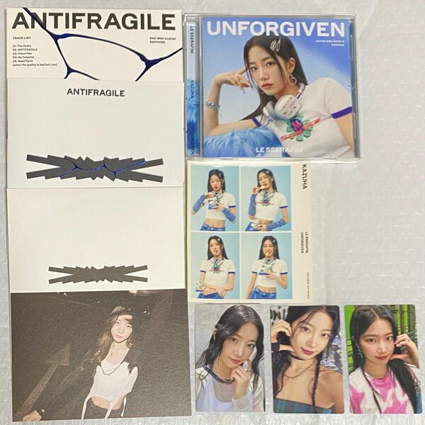 ルセラフィム ANTIFRAGILE UNFORGIVEN カズハ CD＆トレカ3枚＆シール&ポストカードセット