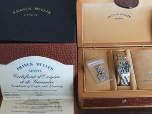 フランクミュラー Franck muller コンキスタドール 8005L QZ レディース 黒文字盤 クオーツ SS 保証書 BOX付属 国内正規品