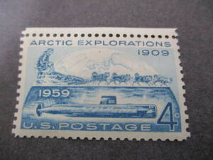 *** America 1959 year [ north ultimate . inspection ( sleigh dog ) ] single one-side unused NH glue have ***