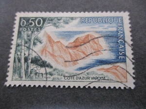 *** France 1963 year [ sightseeing stamp ( coat da Jules region va lower z) ] single one-side used glue less *** coastal area region scenery 