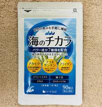 【送料無料】海のチカラ　約3ヶ月分(90日分90粒入×1袋) DHA+EPA イワシペプチド DNA アカモク フコイダン　サプリメント　シードコムス_画像1