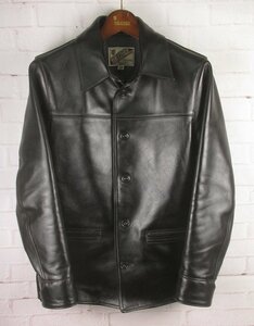 LFJ23579 Y'2 LEATHER Y'2レザー ホースハイド レザー カーコート 38 美品 ブラック