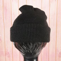 FO16337 米軍 US NAVY 米海軍 アメリカ製 WOOL WATCH CAP ウール ニットキャップ 帽子 ブラック 美品 （クリックポスト可）_画像3