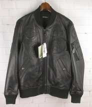 MFJ23786 AVIREX アヴィレックス LEATHER TYPE MA-1 TOP GUN トップガンパッチ シープレザー ジャケット 783-3250064 M 未使用 ブラック_画像1