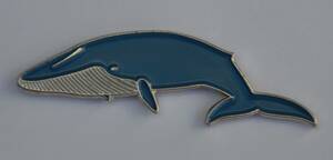 送料無料 Blue Whale シロナガスクジラ エナメル ピン バッジ バッチ 