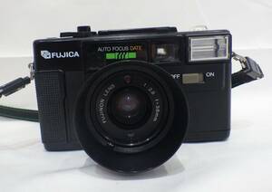 【10120】　FUJICA フジカ　AUTO-7 DATE　コンパクトフィルムカメラ　FUJINON LENS　1：2.8　f＝38㎜　通電・動作未確認　ブラック