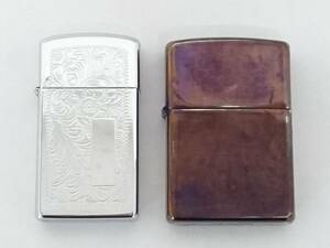 【美品含む】ZIPPO ジッポー 1991年製 ヴィンテージ含む オイルライター 2点セット/2003年製/喫煙グッズ/スリム/コレクション/05AK011003