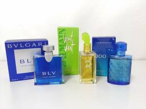 【美品】BVLGARI ブルガリ Vent Vert ヴァンヴェール他 香水 計3点/JOOP! ジョープ/ナイトフライト/BLV ブルー プールオム/EDT/LNG16-6