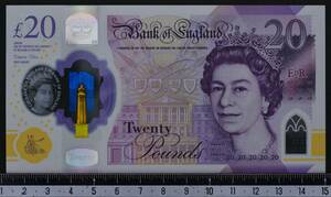 外国紙幣 イギリス 2020年 未使用 20ポンド ポリマー