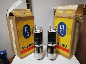 蘭PHILIPS MC1/60　直熱型電力増幅用三極管 中古極上品 2本組 元箱付