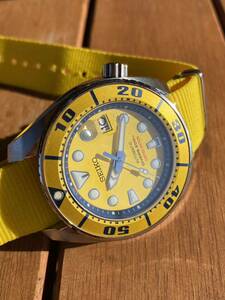 激レア☆SEIKO YELLOW SUMO☆限定750本☆美品！箱、ブレス等完品☆イエロースモウ☆ダイバーズ☆SBDC017☆入手困難！