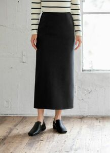 【STYLE DELI】厚地ポンチ87cm丈ペンシルスカート／ブラック・Sサイズ