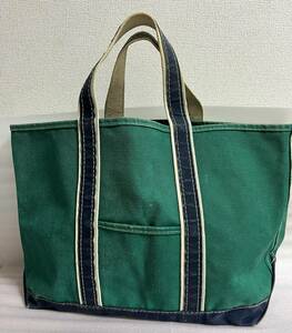 【1980s】L.L.BEAN DELUXE BOAT AND TOTE キャンバス バッグ ギザタグ 2色タグ デラックストート ヴィンテージ