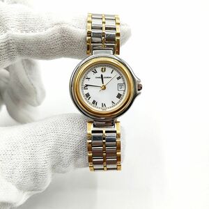 [ flat battery ]CHARLES JOURDAN Charles Jourdan lady's 322-2706 white face quartz wristwatch 