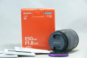 美品 SONY E50mm F1.8 OSS SEL50F18 ソニーEマウント用 一眼レフレンズ ブラック レンズフィルター付き
