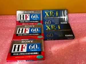 カセットテープ 5本セット SONY HF ６０分 コニカ XR・I 昭和レトロ 未開封 ノーマル うす型ケース