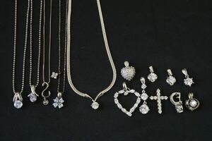 C67 CZ ジルコニア ネックレス ペンダント 14点セット アクセサリー 大量 まとめて おまとめ まとめ売り キュービックジルコニア 