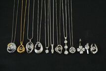 C336 全てSILVER925 CZ ジルコニア ネックレス ペンダント 12点 アクセサリー 大量 まとめて おまとめ まとめ売り キュービックジルコニア _画像1