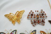 B592 蝶々 バタフライ 昆虫 ヴィンテージ ブローチ ネックレス 7点セット アクセサリー 大量 まとめて おまとめ まとめ売り 装飾品_画像2