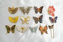 C62 蝶々 バタフライ 昆虫 ヴィンテージ ブローチ 12点セット アクセサリー アンティーク 大量 まとめて おまとめ まとめ売り 装飾品_画像1