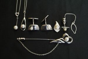 B446 MIKIMOTO/TASAKI アコヤ真珠など 本真珠 ヴィンテージ ネックレス ペンダント ブローチ他 6点 アクセサリー 大量 まとめて おまとめ