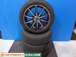 【中古品】マルカサービス　シュナイダーMIO　1555+43 4H100　ダンロップ エナセーブEC300+　175/55R15 77V