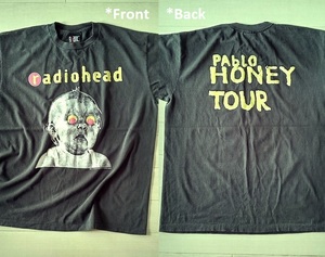 ★［ XL ］「 radiohead レディオヘッド PAbLO HONEY TOUR パブロ・ハニー バンド ビンテージスタイル プリントTシャツ (*BIO) 」新品