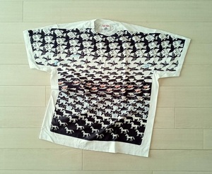 ★［ XL ］「 MC Escher エッシャー だまし絵 魚 鳥 船 馬.. ビンテージスタイル プリントアートTシャツ 」新品