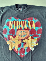 L NIRVANA Heart Shaped Box Kurt Cobain ニルヴァーナ カートコバーン バンド ビンテージスタイル 長袖 ロンT プリントTシャツ *BIO 新品_画像2