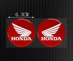 防水反射　HONDA ホンダ 3D ステッカー 2個セット　バイクステッカー　ヘルメットステッカー　タンクパッド　タンクステッカー 6.3センチ.