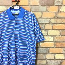 ME5-010★良品＆正規品★USA買付★【IZOD GOLF アイゾッド ゴルフ】マルチボーダー 半袖 ポロシャツ【メンズ L】ブルー 速乾 アメリカ古着_画像8