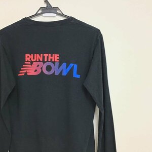 SC12-598★GOODデザイン★格安【new balance ニューバランス】クルーネック 長袖Ｔシャツ【メンズ S】黒 古着 グラデーション イベント