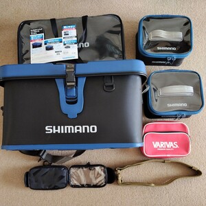 シマノ　タックルボートバッグ32Ｌ　インナートレー　システムケース２個　ポーチ　小物ケース　セット　　船バッグ　バッカン