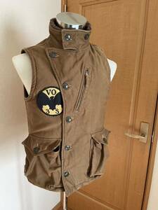 フリーホイーラーズ◆ WINTER AVIATOR'SVEST ベストアルパカ1831010ワッペン付きセピアブラウンFREEWHEELERS 38