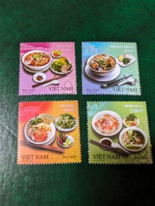 ベトナム料理を描くベトナム切手4種2021年発行未使用
