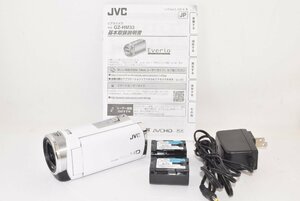 ★美品★ JVC ビクター Everio エブリオ GZ-HM33-W ホワイト ビデオカメラ 予備バッテリー付き 2401736