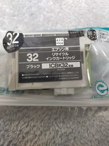 エプソン 未使用インク 32 リサイクル　ICBK32ブラック　1個