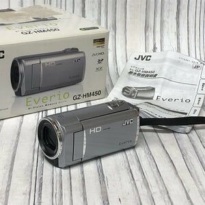 m001 E JVC Everio エブリオ GZ-HM450-S FULL HD シルバー ビクター デジタルビデオカメラ 充電ケーブル付 稼動品 現状渡し