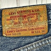 m002 G5(60) 5 Levi's リーバイス ジーンズ デニムパンツ 33インチ 503B XX 140周年 ダメージ ヴィンテージ 古着 Gパン_画像9