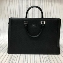 m001 F 美品 BURBERRY バーバリー レザー ビジネス ハンドバッグ ブラック_画像1