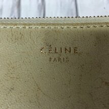 m001 Y2 送料370円 セリーヌ コインケース バイカラー ベージュ イエロー レザー キーリング付き 財布 CELINE Coin Case_画像2