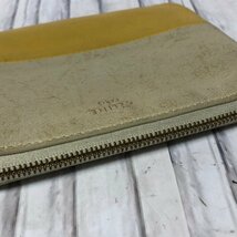 m001 Y2 送料370円 セリーヌ コインケース バイカラー ベージュ イエロー レザー キーリング付き 財布 CELINE Coin Case_画像5