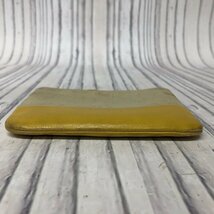 m001 Y2 送料370円 セリーヌ コインケース バイカラー ベージュ イエロー レザー キーリング付き 財布 CELINE Coin Case_画像8