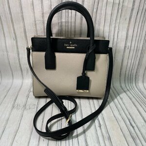 m002 G2(60) kate spade NEW YORK ケイトスペード 2WAY バッグ ハンドバッグ ショルダーバッグ 斜め掛け　レザー ホワイト×ネイビー