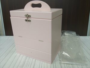 s001 B3 直接引取歓迎！ 三面鏡 メイクボックス 薄ピンク H34W27D17.5cm ファイバーボード製 在庫品　コスメ/ケース/化粧品/収納/小物