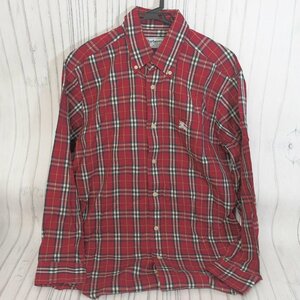 f002 G1 BURBERRY バーバリー コットン100% ノバチェック ワイシャツ トップス 長袖 サイズ M 39 赤 チェック