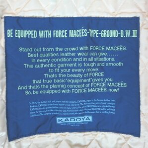 f002 G2 13.カドヤ KADOYA FORCE MACEES レザージャケット 牛皮 フライトジャケット ライダースジャケット 革ジャン 色ダメージ有りの画像8